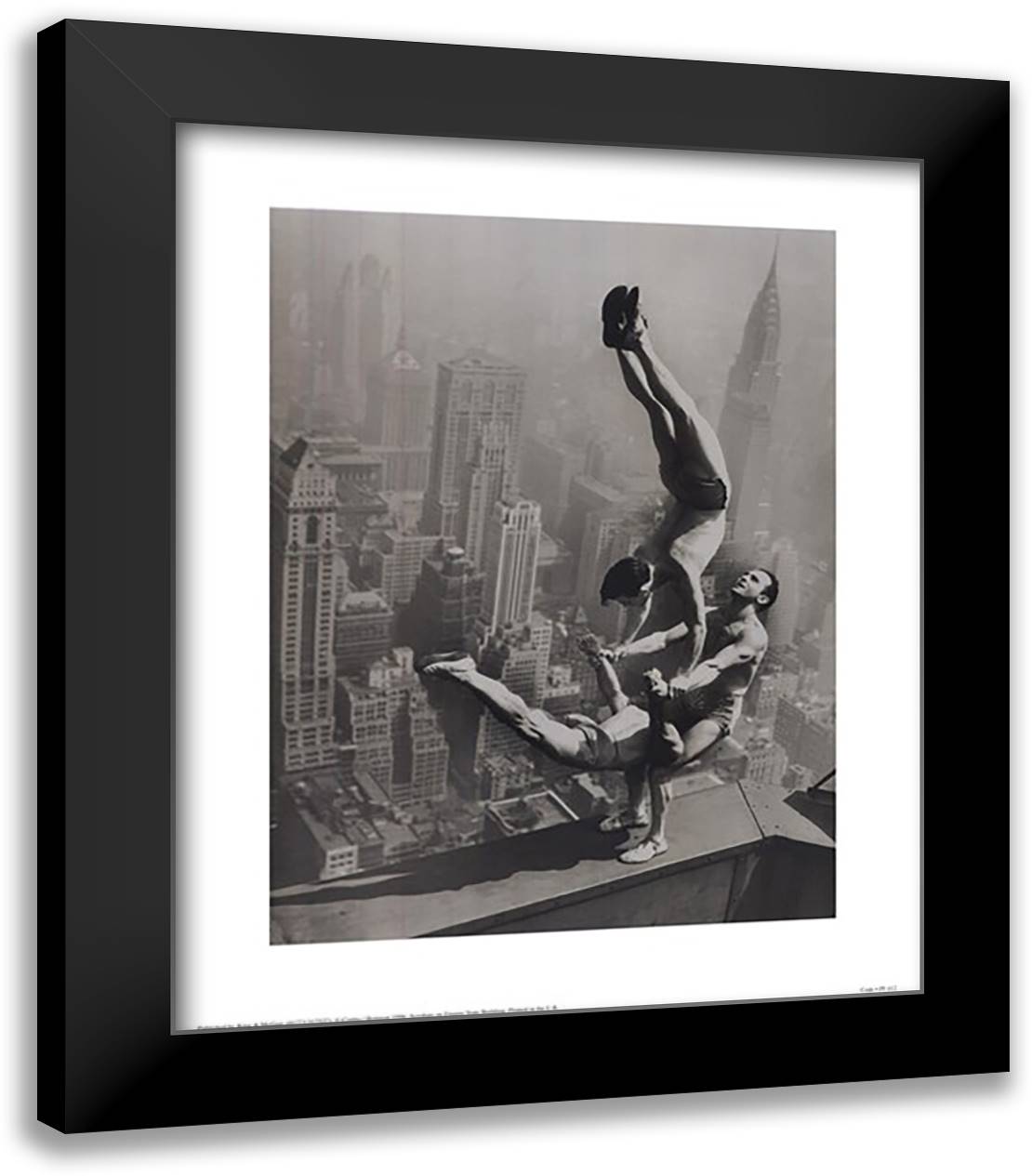 Acrobats on the Empire State Building 15x18 Black Modern Wood Framed Art Print Poster