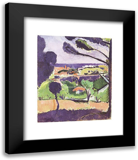 View of Collioure and the Sea 15x18 Black Modern Wood Framed Art Print Poster by Matisse, Henri