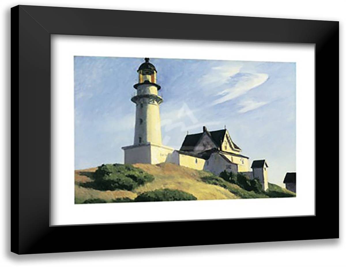 The Lighthouse 18x15 Black Modern Wood Framed Art Print Poster by Hopper, Edward