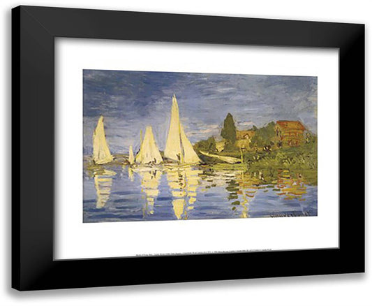Regatta at Argenteuil 18x15 Black Modern Wood Framed Art Print Poster by Monet, Claude