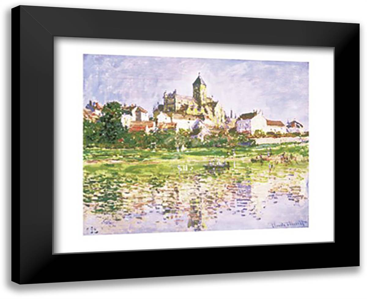 Church at Vetheuil 18x15 Black Modern Wood Framed Art Print Poster by Monet, Claude