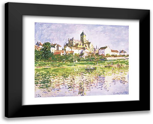 Church at Vetheuil 18x15 Black Modern Wood Framed Art Print Poster by Monet, Claude