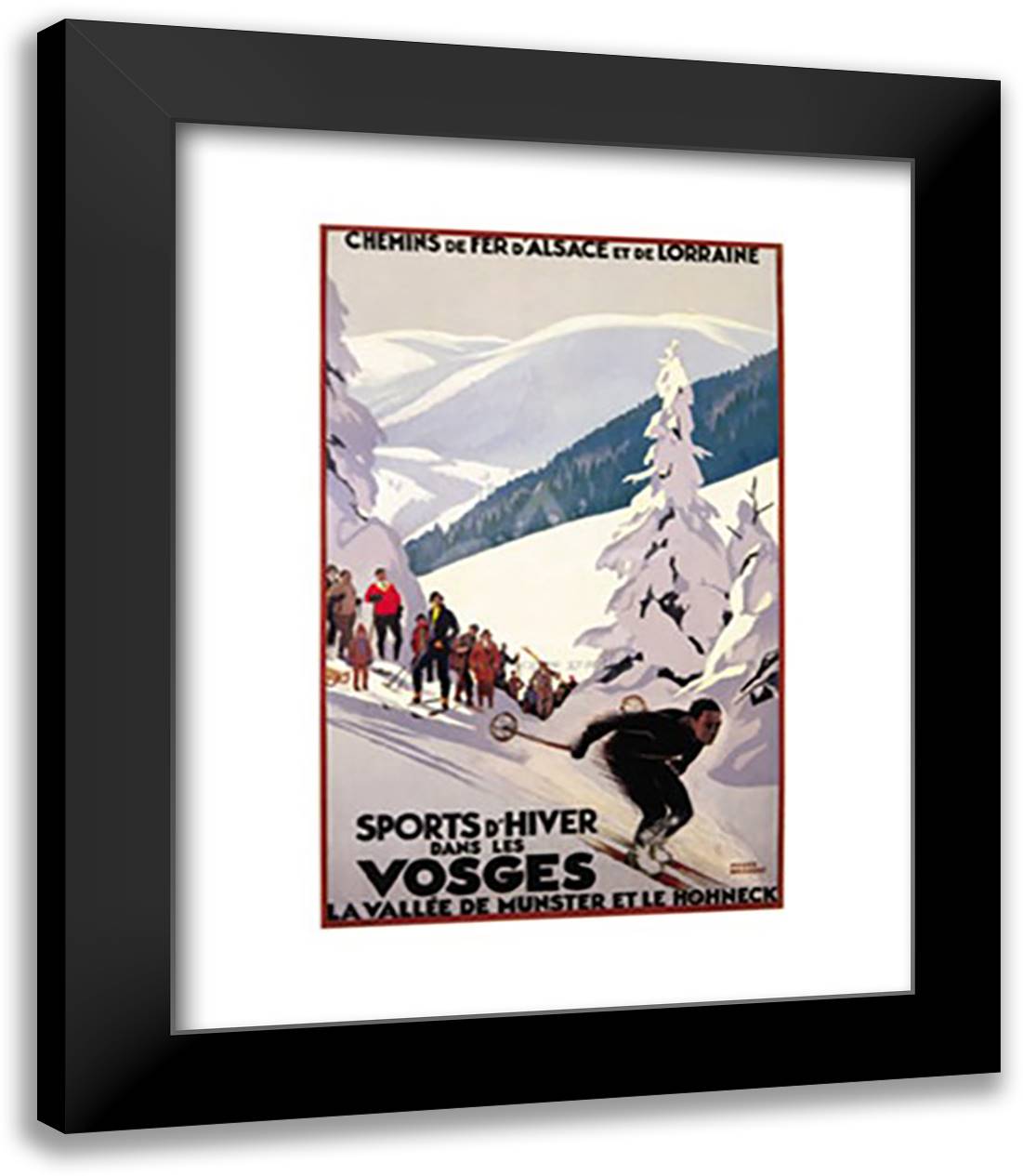 Sports d'Hiver 15x18 Black Modern Wood Framed Art Print Poster by Broders, Rodger