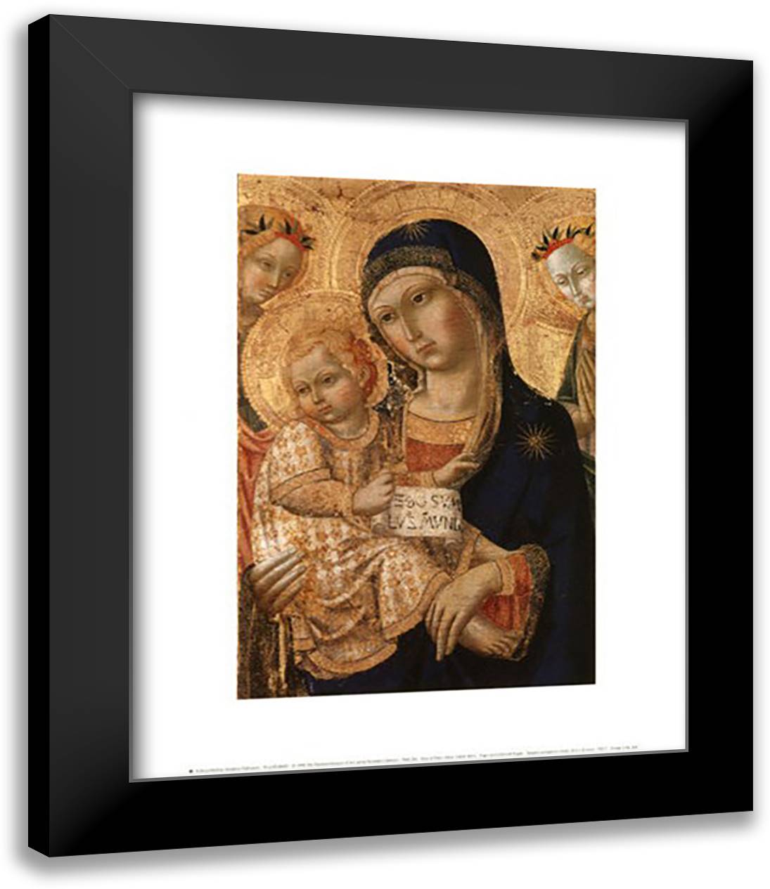 Virgin and Child with Angels 15x18 Black Modern Wood Framed Art Print Poster by Di Pietro