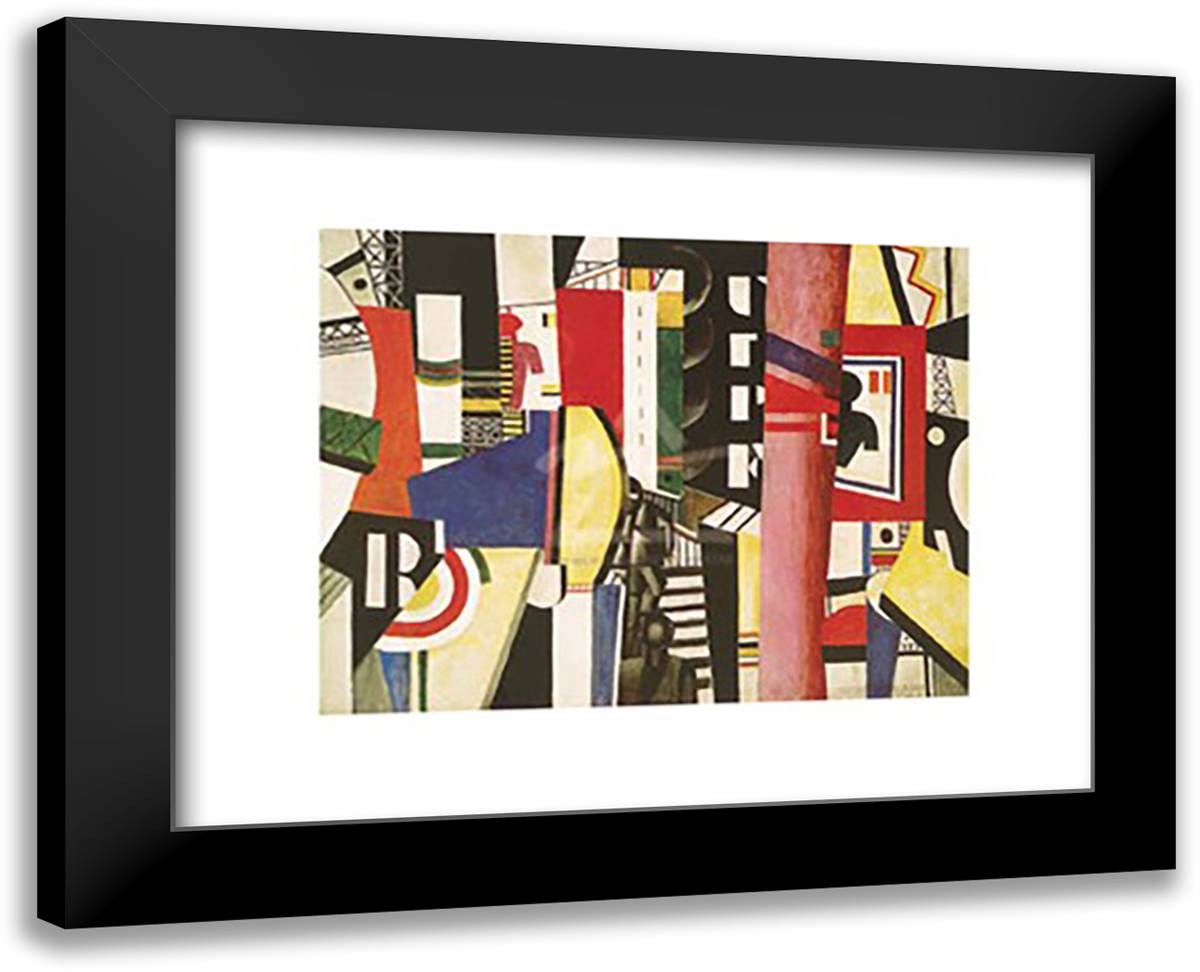 The City (La ville) 18x15 Black Modern Wood Framed Art Print Poster by Leger, Fernand