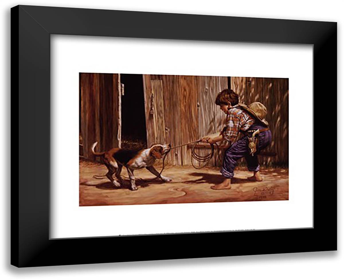Just a Cowboy Buckaroo 18x15 Black Modern Wood Framed Art Print Poster by Daly, Jim