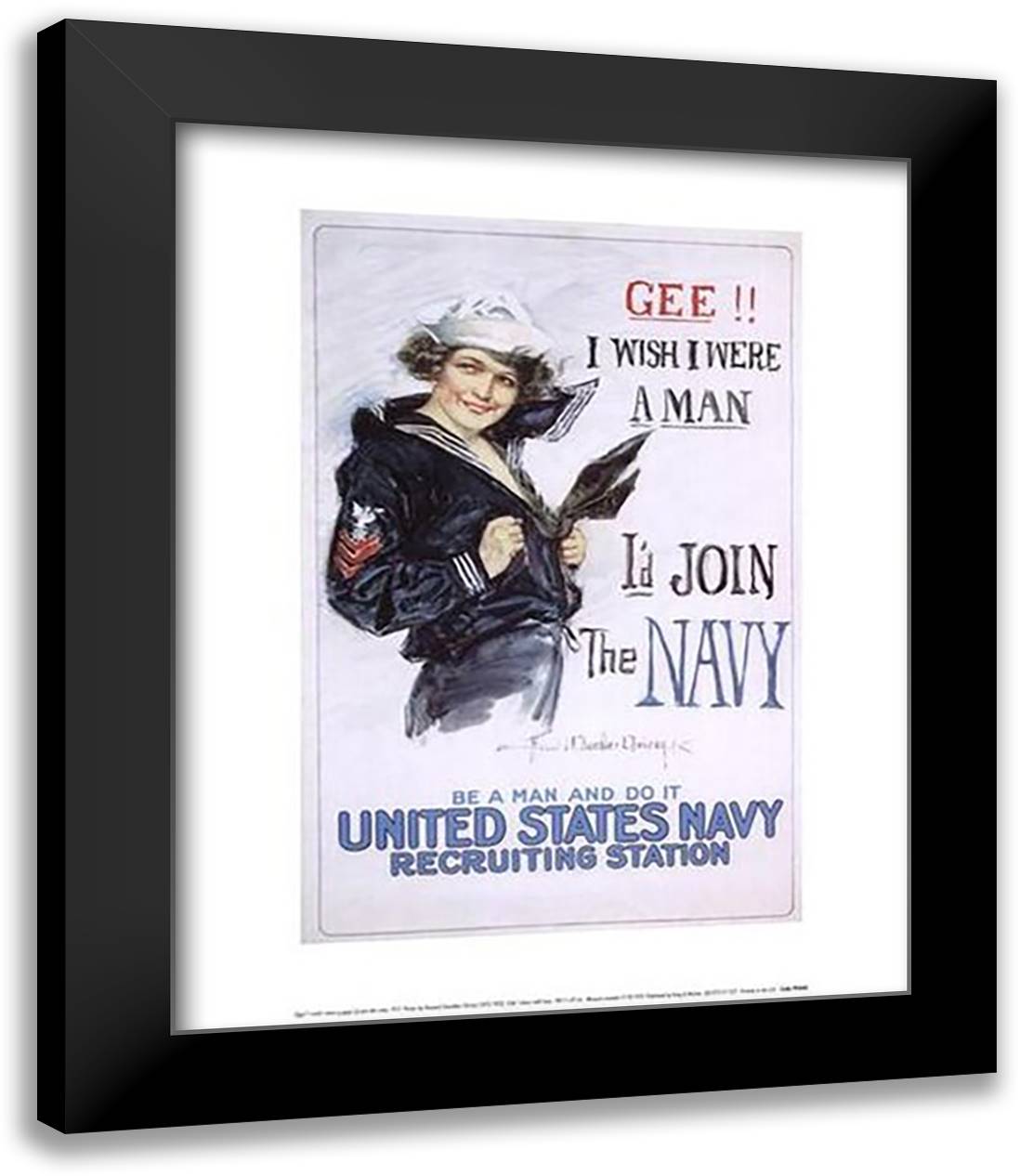 Gee!! I Wish I Were a Man... 15x18 Black Modern Wood Framed Art Print Poster by Christy, Howard