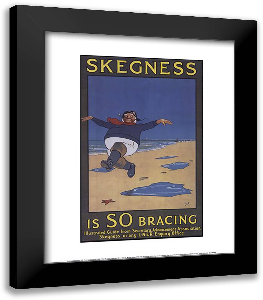 Skegness is So Bracing 15x18 Black Modern Wood Framed Art Print Poster by Hassall, John