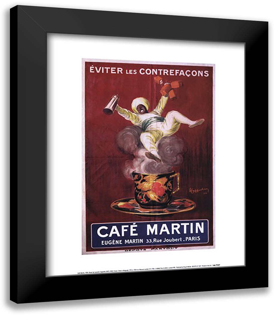 Cafe' Martin, 1921 15x18 Black Modern Wood Framed Art Print Poster by Cappiello, Leonetto