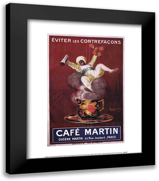 Cafe' Martin, 1921 15x18 Black Modern Wood Framed Art Print Poster by Cappiello, Leonetto