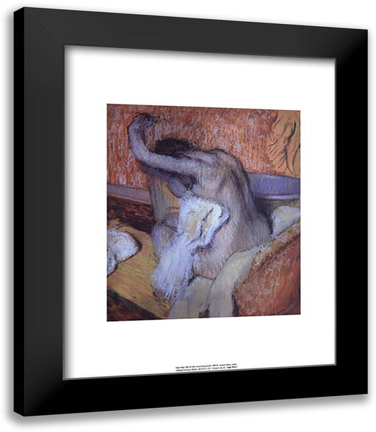 After the Bath 15x18 Black Modern Wood Framed Art Print Poster by Degas, Edgar