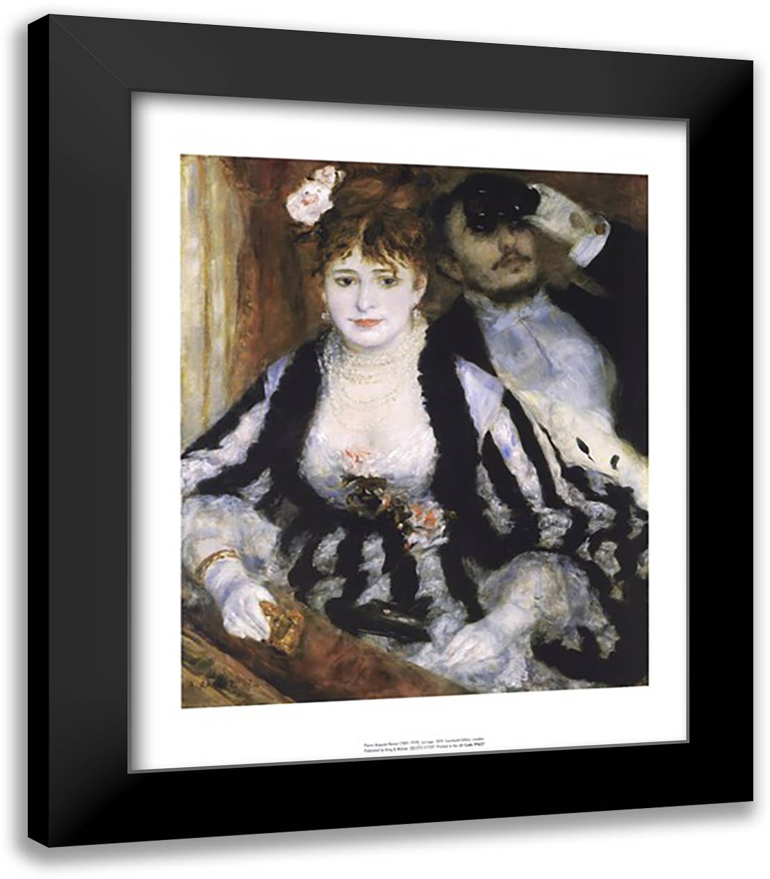 La Loge 15x18 Black Modern Wood Framed Art Print Poster by Renoir, Pierre-Auguste