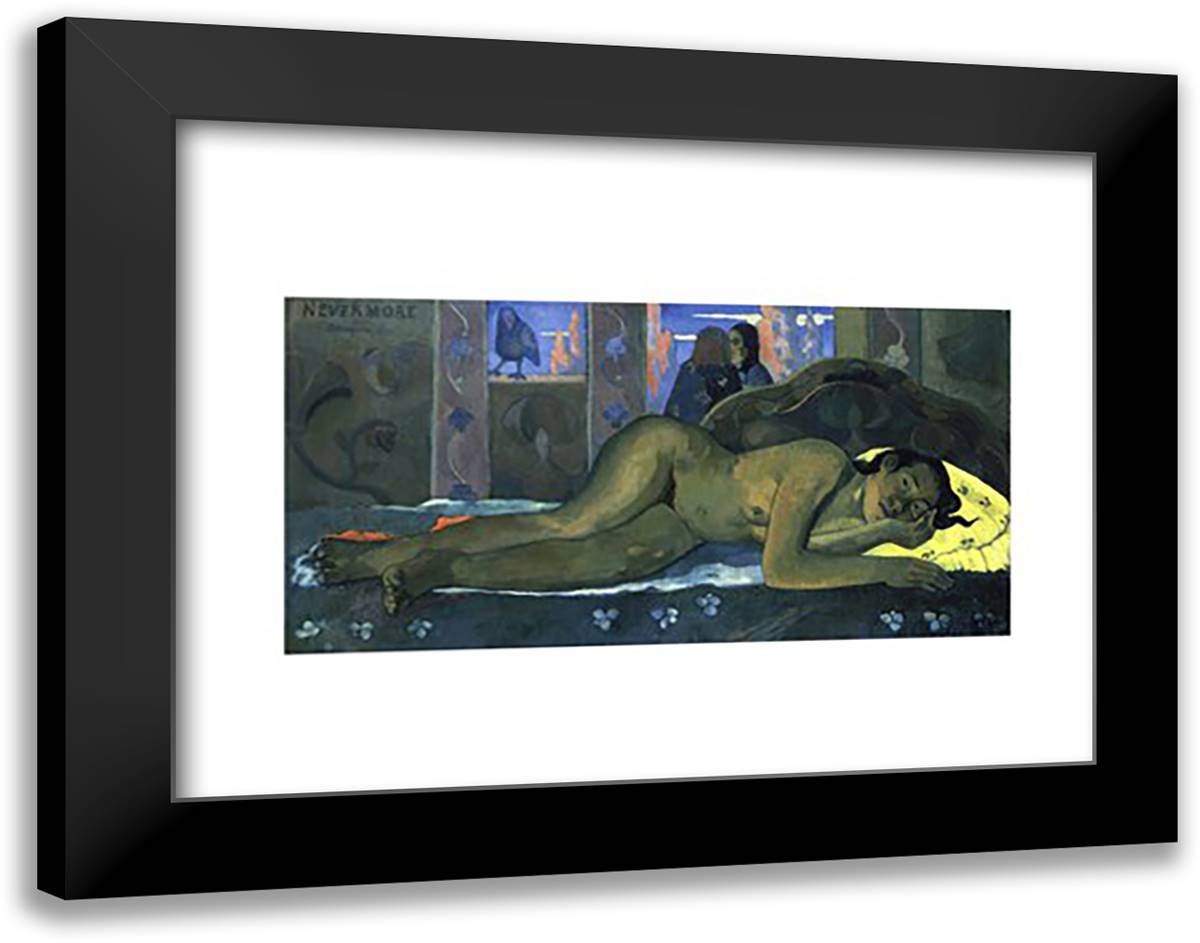 Nevermore 18x15 Black Modern Wood Framed Art Print Poster by Gauguin, Paul