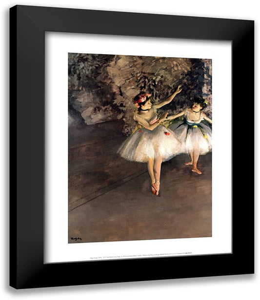 Two Dancers on a Stage 15x18 Black Modern Wood Framed Art Print Poster by Degas, Edgar