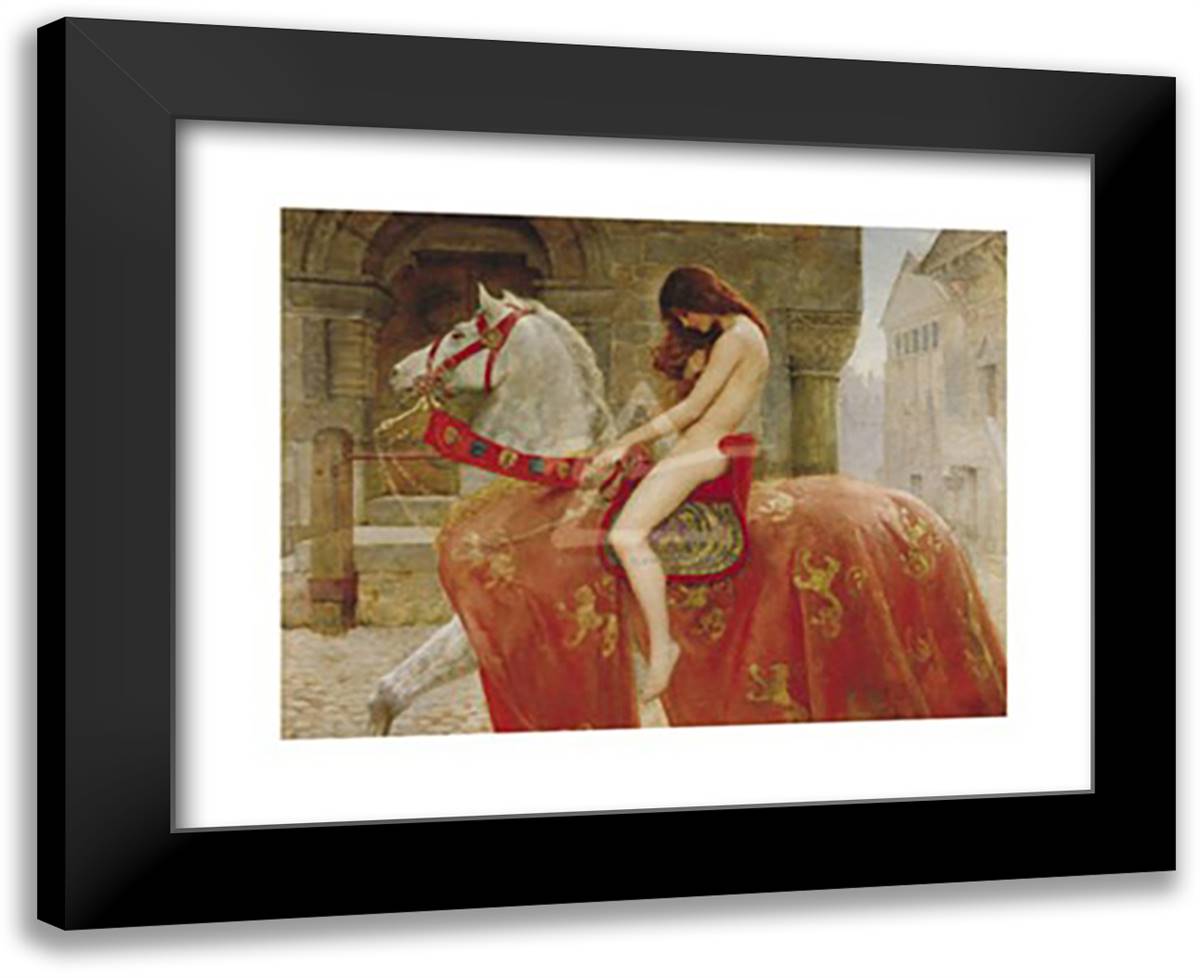 Lady Godiva 18x15 Black Modern Wood Framed Art Print Poster by Collier, John