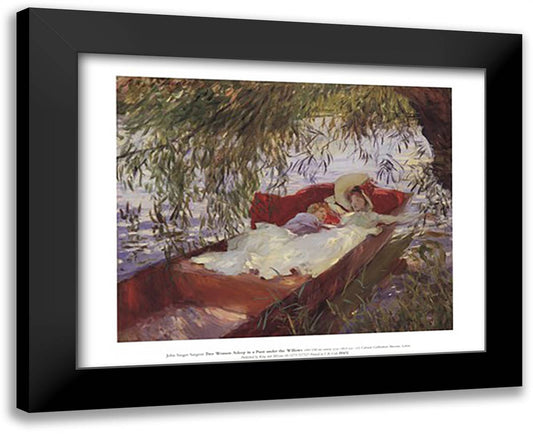 Two Women Asleep in a Punt 18x15 Black Modern Wood Framed Art Print Poster by Sargent, John Singer