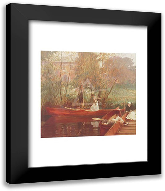 A Boating Party 15x18 Black Modern Wood Framed Art Print Poster by Sargent, John Singer