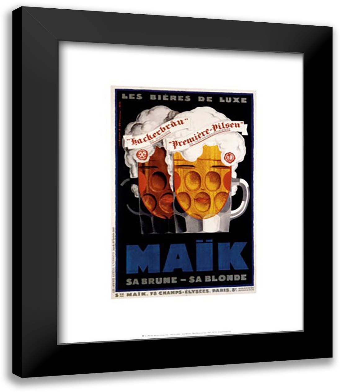 Maik - Les bieres de luxe, 1929 15x18 Black Modern Wood Framed Art Print Poster by Mercier, Jean
