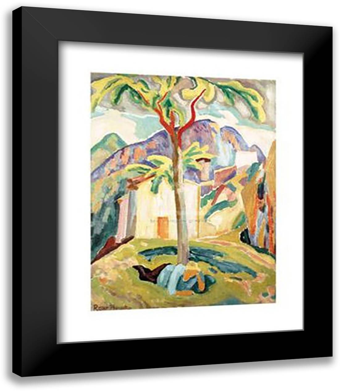 Ste Agnes, South of France, 1915 15x18 Black Modern Wood Framed Art Print Poster by Fry, Joshua