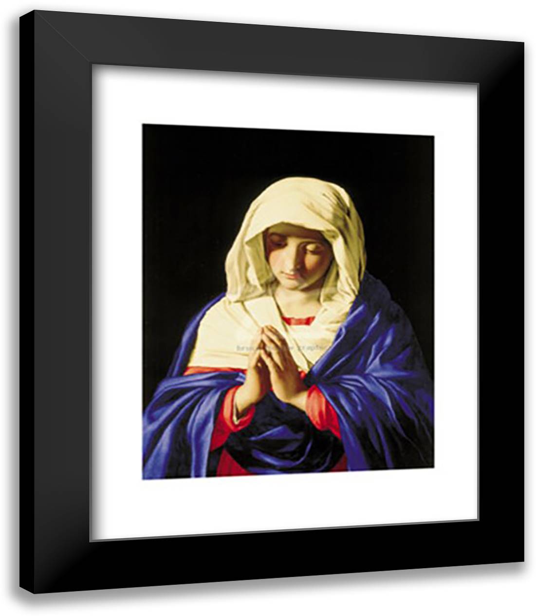 The Virgin in Prayer 15x18 Black Modern Wood Framed Art Print Poster by Sassoferrato