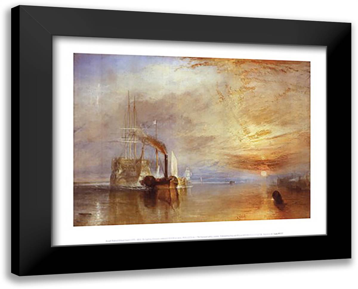 The Fighting Temeraire 18x15 Black Modern Wood Framed Art Print Poster by Turner, J.M.W.