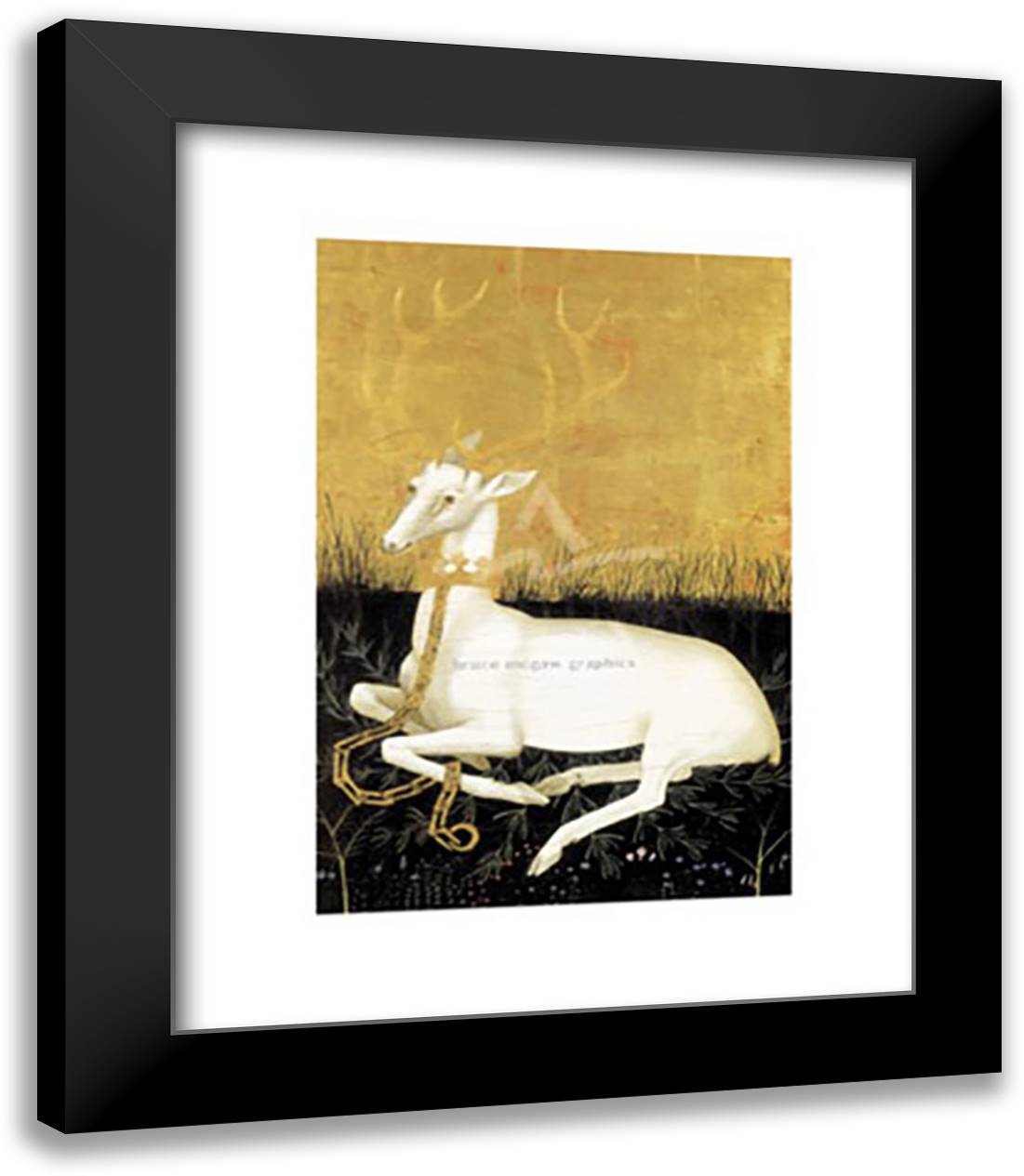 The Wilton Diptych (verso): White Hart 15x18 Black Modern Wood Framed Art Print Poster