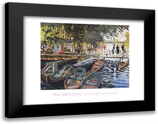 Bathers at La Grenouillere 18x15 Black Modern Wood Framed Art Print Poster by Monet, Claude