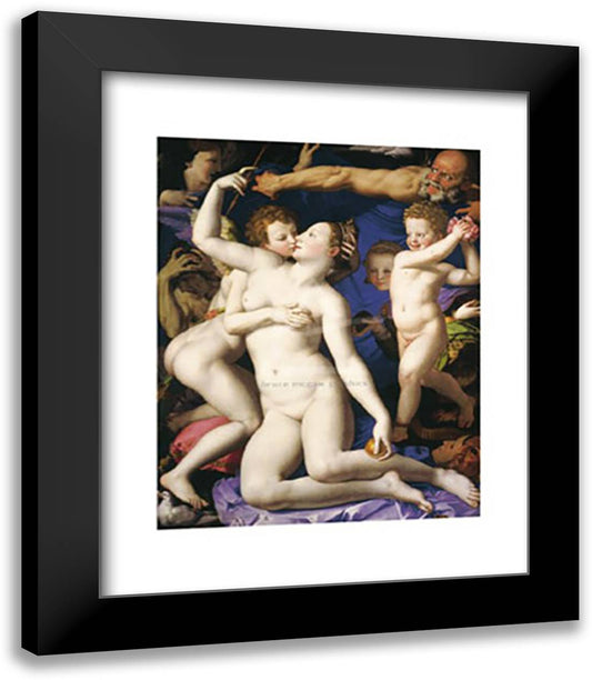 An Allegory with Venus and Cupid 15x18 Black Modern Wood Framed Art Print Poster by Bronzino, Agnolo