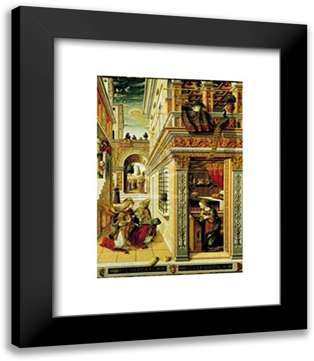 Annunciation, with Saint Emidius 15x18 Black Modern Wood Framed Art Print Poster