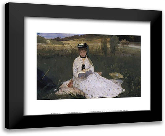 Reading 18x15 Black Modern Wood Framed Art Print Poster by Morisot, Berthe