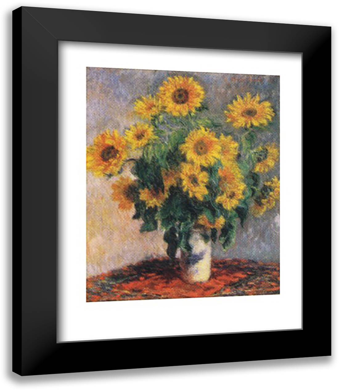 Sunflowers, c.1881 15x18 Black Modern Wood Framed Art Print Poster by Monet, Claude