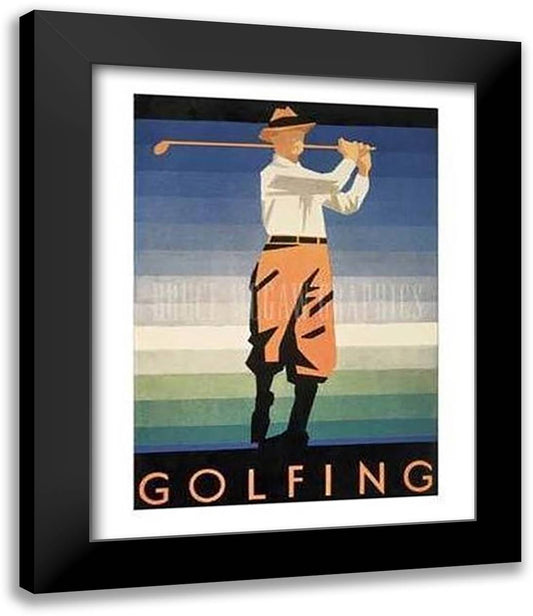 Golfing 15x18 Black Modern Wood Framed Art Print Poster