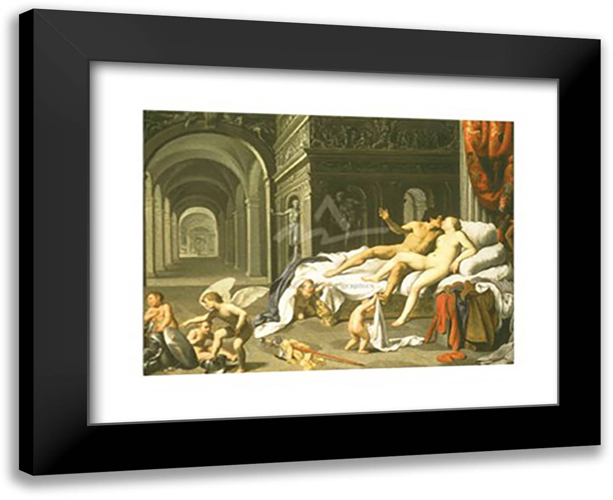 Saraceni - Venus and Mars Size 18x15 Black Modern Wood Framed Art Print Poster by Saraceni