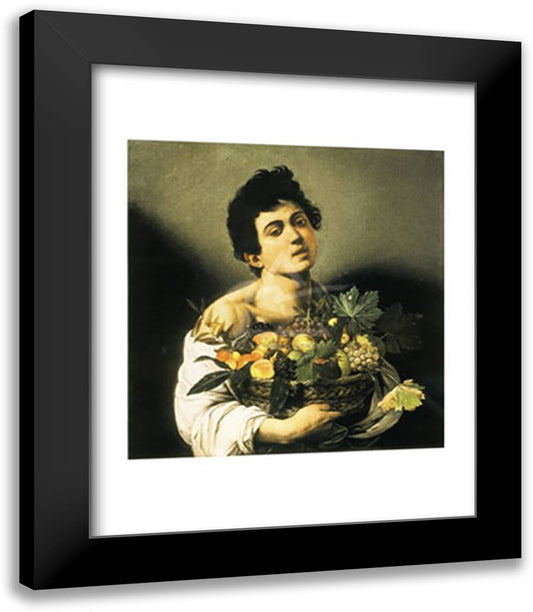 Boy with a Basket of Fruit 15x18 Black Modern Wood Framed Art Print Poster by Caravaggio