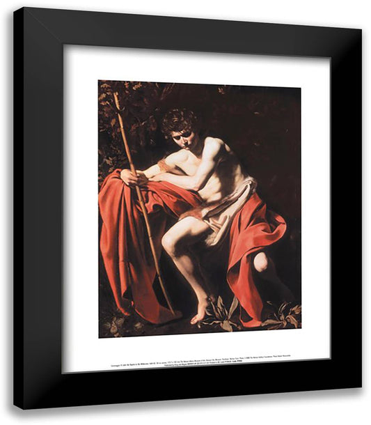 St. John the Baptist in the Wilderness 15x18 Black Modern Wood Framed Art Print Poster by Caravaggio