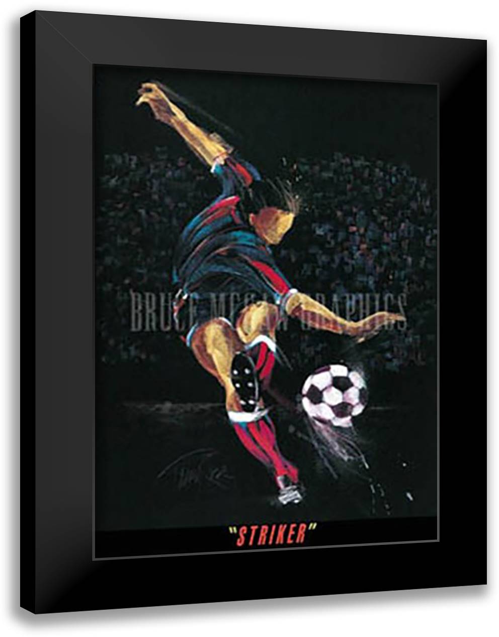Striker 12x14 Black Modern Wood Framed Art Print Poster by Rose, Terry