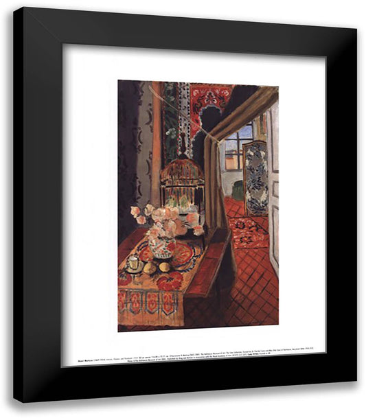 Interior, Flowers and Parakeets, 1924 15x18 Black Modern Wood Framed Art Print Poster by Matisse, Henri
