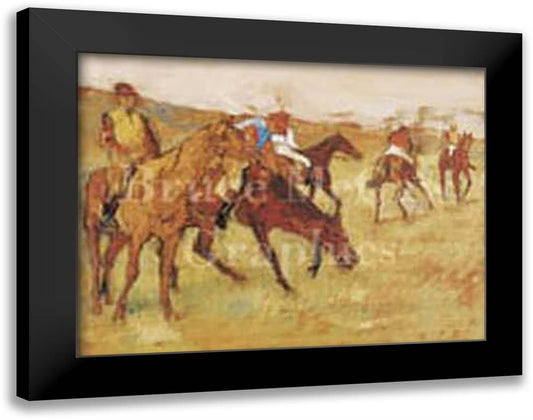 Before the Race 1882-4 18x15 Black Modern Wood Framed Art Print Poster by Degas, Edgar