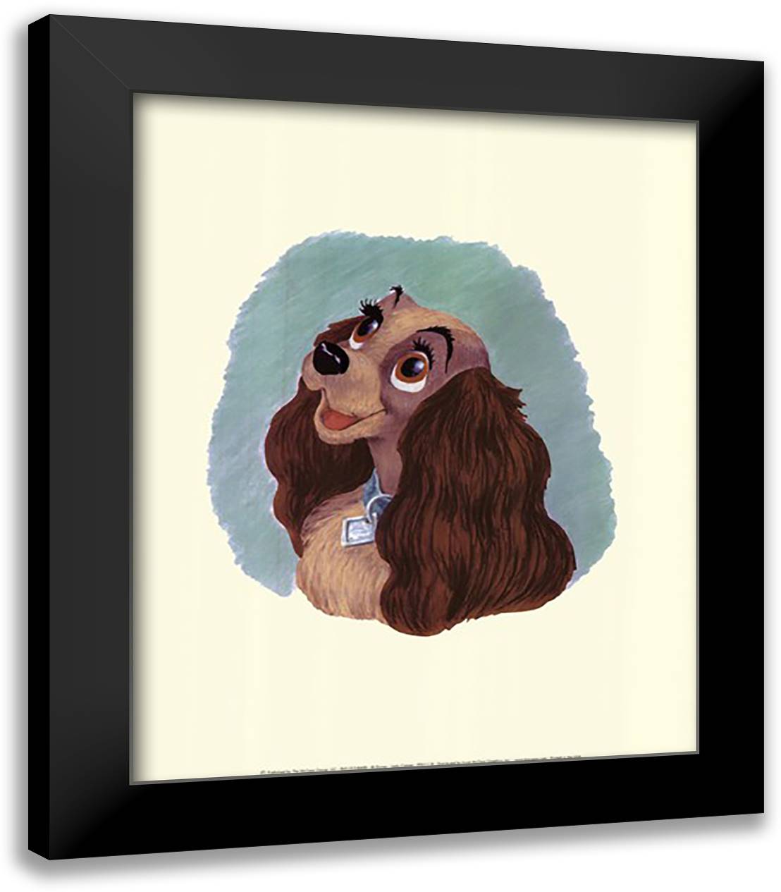 Lady Cameo 15x18 Black Modern Wood Framed Art Print Poster by Disney