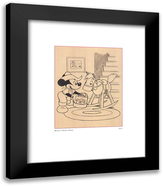 Mickey's Hobby Horse 15x18 Black Modern Wood Framed Art Print Poster by Disney