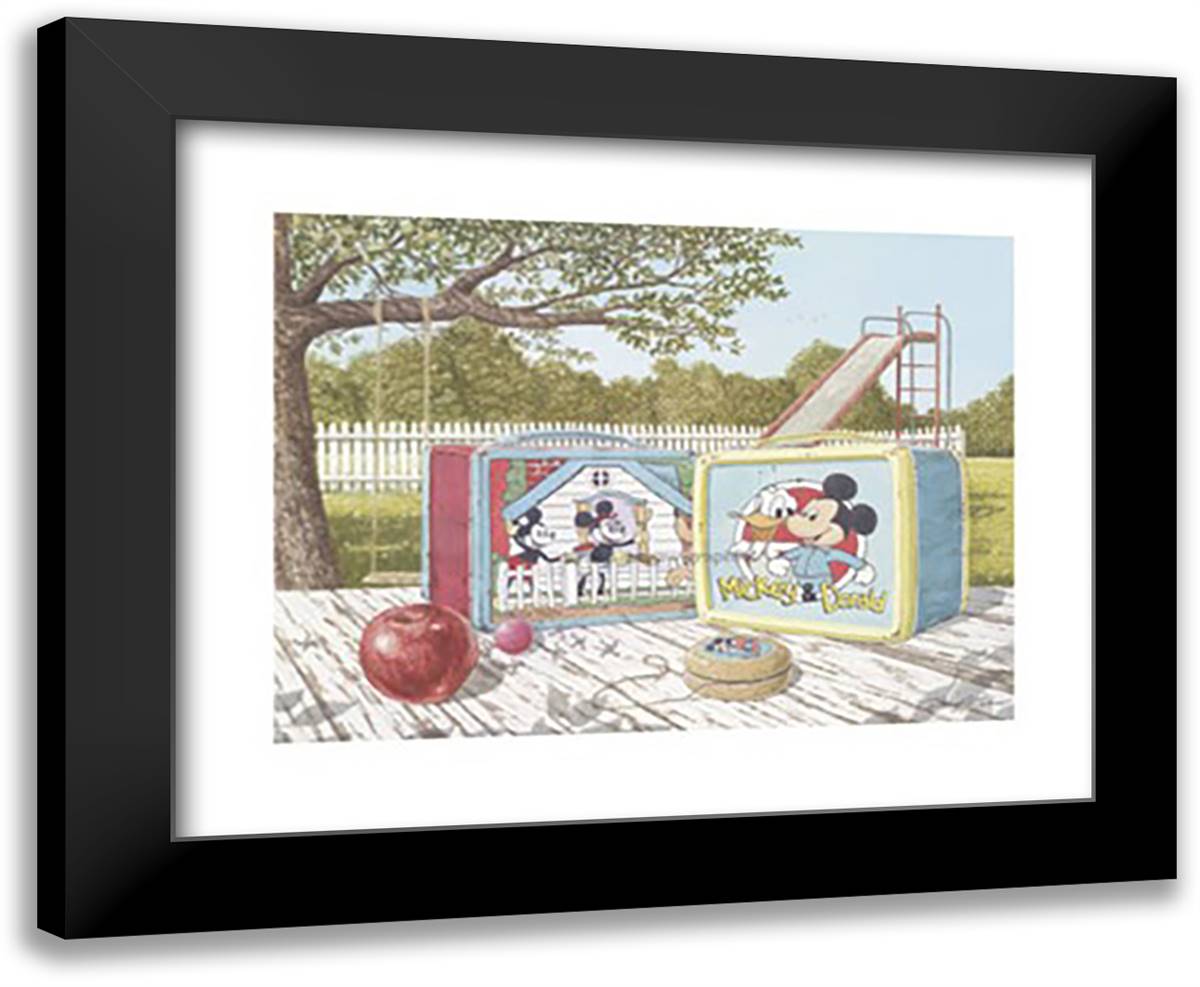 Mickey and Friends Lunchtime Fun 18x15 Black Modern Wood Framed Art Print Poster by Doss, David