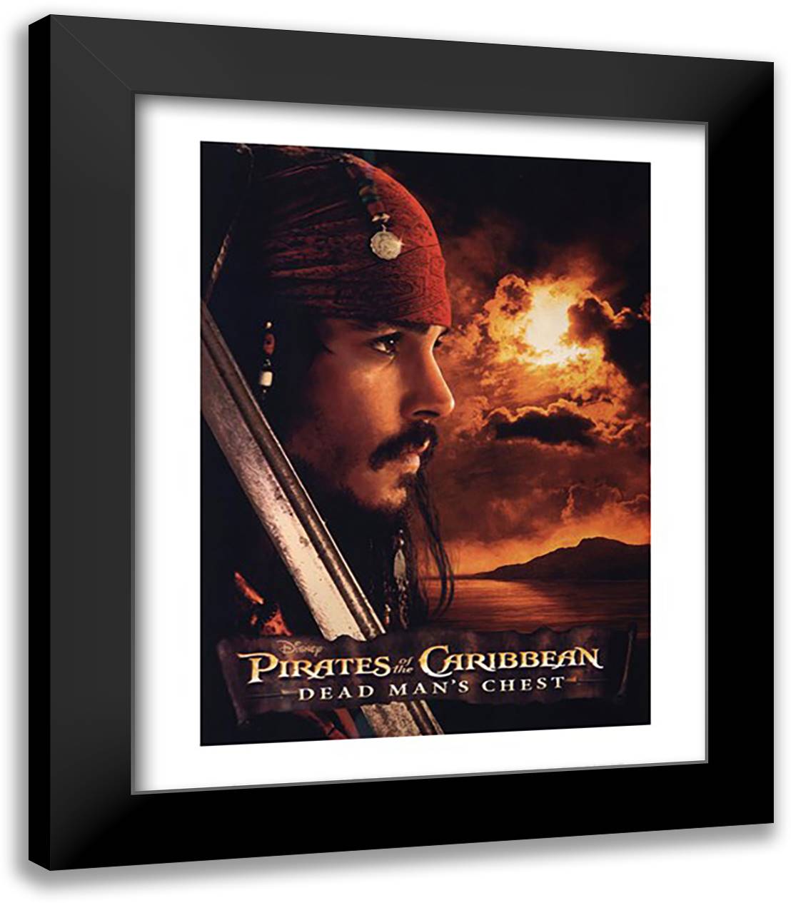 Pirates of the Caribbean: Jack Sparrow 15x18 Black Modern Wood Framed Art Print Poster by Disney