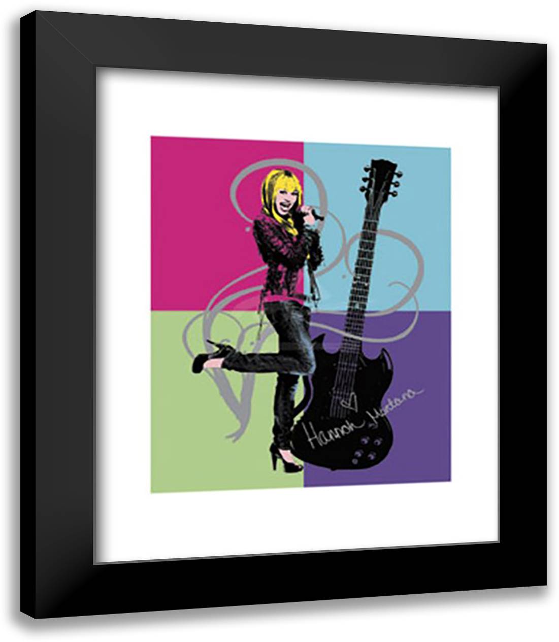 Hannah Montana: Let it Rock 15x18 Black Modern Wood Framed Art Print Poster by Disney