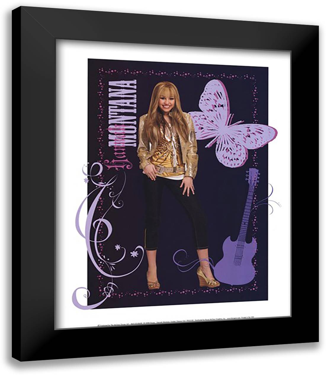 Hannah Montana: Golden Glamour Girl 15x18 Black Modern Wood Framed Art Print Poster by Disney