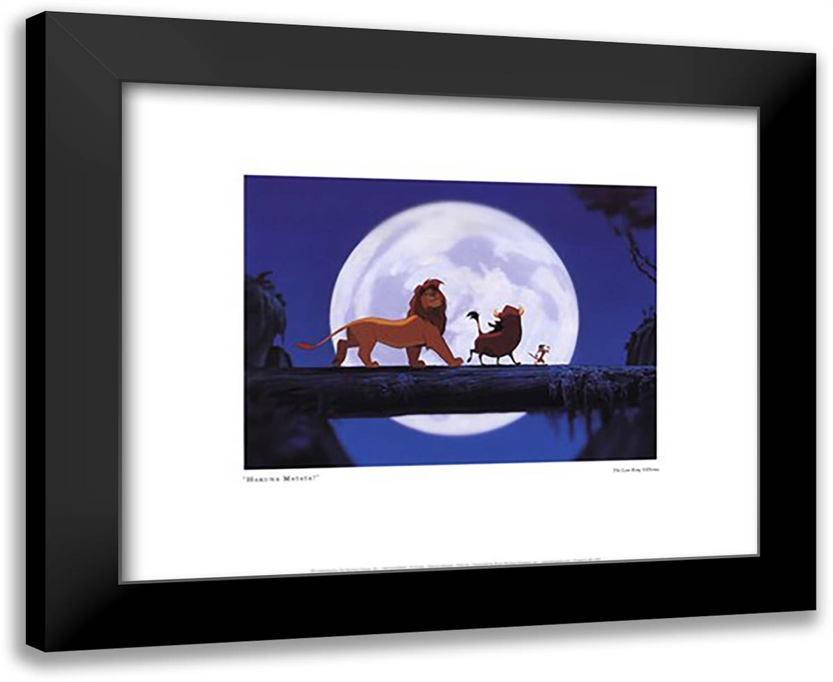 Hakuna Matata 18x15 Black Modern Wood Framed Art Print Poster by Disney