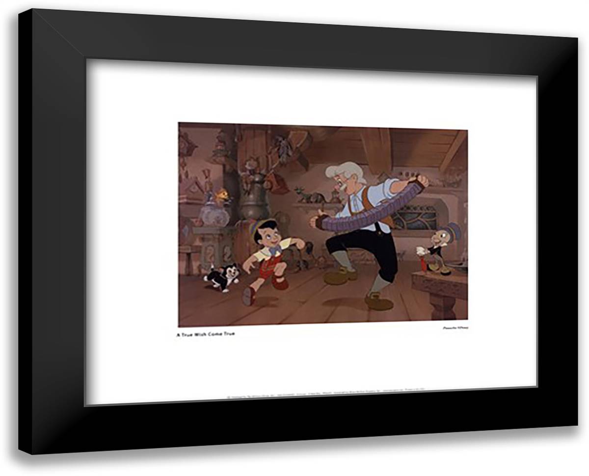 A Real Boy 18x15 Black Modern Wood Framed Art Print Poster by Disney