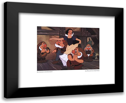 Snow White with Dwarfs 18x15 Black Modern Wood Framed Art Print Poster by Disney