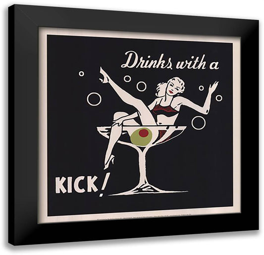 Drinks with a Kick 16x16 Black Modern Wood Framed Art Print Poster