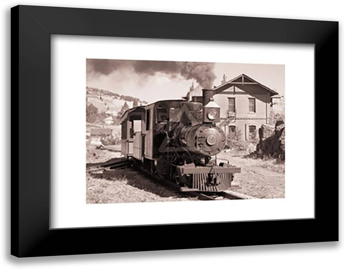 Mountain Locomotive 20x16 Black Modern Wood Framed Art Print Poster by Roth, Mark