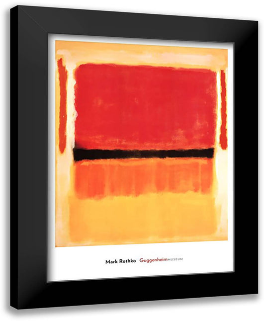 Untitled (Violet, Black, Orange, Yellow on White and Red), 1949 28x40 Black Modern Wood Framed Art Print Poster by Rothko, Mark